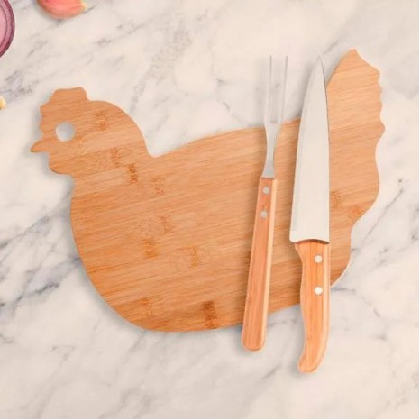 Conjunto para Cozinha em Bambu / Madeira / Inox 3 Pçs Personalizado