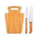 Conjunto para Churrasco em Bambu / Madeira / Inox 3 Pçs Personalizado