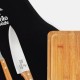 Kit para Churrasco em Bambu / Madeira / Inox com Avental 6 Pçs Personalizado