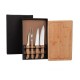 Kit para Churrasco em Bambu / Madeira / Inox 5 Pçs Personalizado