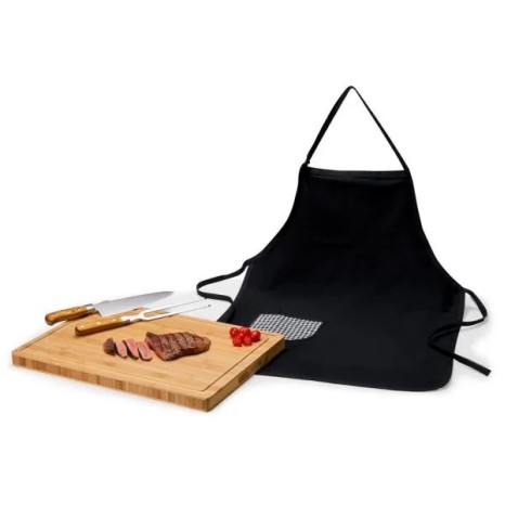 Conjunto para Churrasco Premium em Bambu / Madeira / Inox 4 Pçs Personalizado