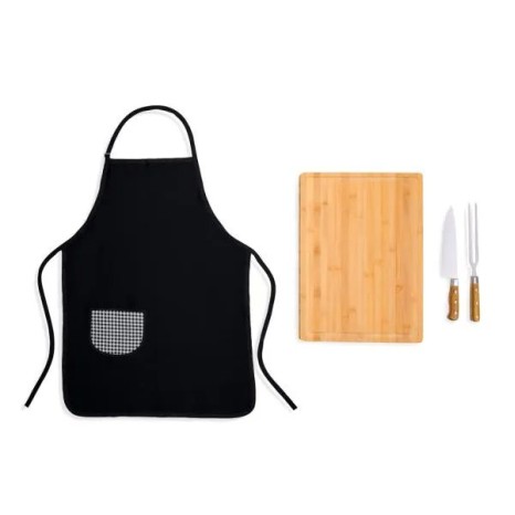 Conjunto para Churrasco Premium em Bambu / Madeira / Inox 4 Pçs Personalizado