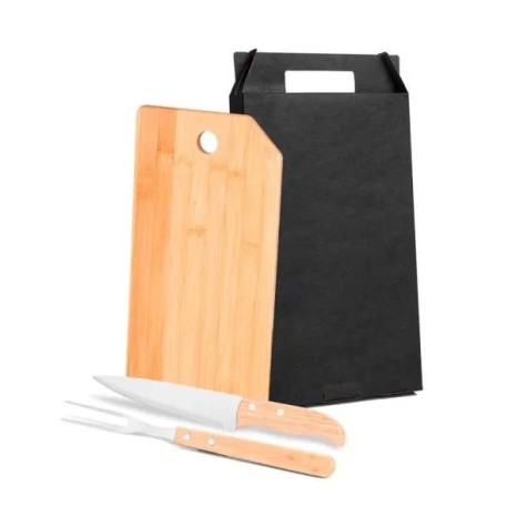Conjunto para Cozinha em Bambu / Madeira / Inox 3 Pçs Personalizado
