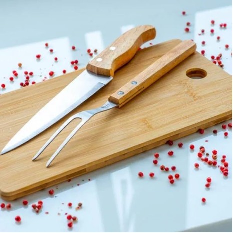 Conjunto para Cozinha em Bambu / Madeira / Inox 3 Pçs Personalizado