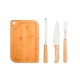 Conjunto para Churrasco em Bambu / Inox / Madeira 4 Pçs Personalizado