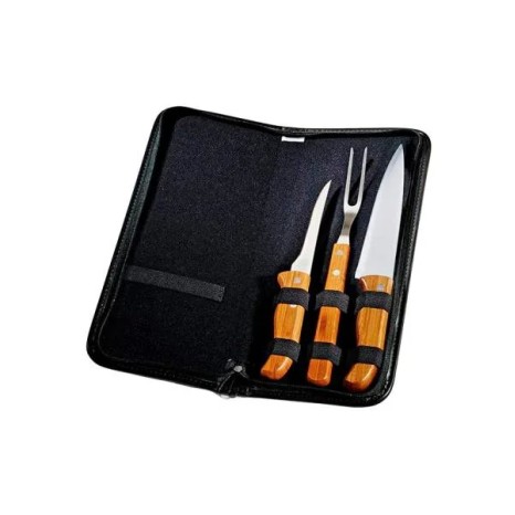 Conjunto de Facas Bambu / Madeira / Inox com Estojo Frankfurt- 4 Pçs Personalizado