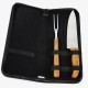 Conjunto Garfo e Faca Bambu / Madeira / Inox com Estojo Frankfurt 3 Pçs Personalizado