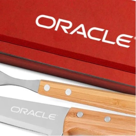 Conjunto de Garfo e Faca Inox / Madeira / Bambu com Estojo Vermelho 3 Pçs Personalizado