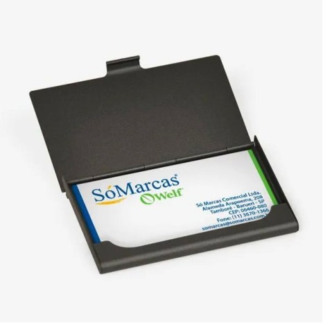 Porta-Cartão em Alumínio Ônix Personalizado