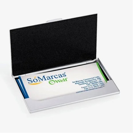 Porta-Cartão em Alumínio com Embalagem Personalizado