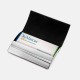 Porta-Cartão em Metal Cromado e Material Sintético Preto Personalizado