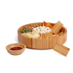 Petisqueira Giratória em Bambu 7 Div, Personalizado