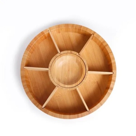 Petisqueira Giratória em Bambu 7 Div, Personalizado