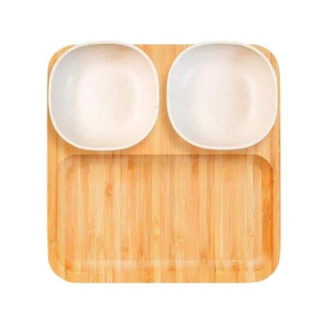 Conjunto para Petiscos e Patês em Bambu/Fibra de Bambu-5 Pçs Personalizado