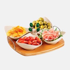 Conjunto para Petiscos em Bambu / Fibra de Bambu 10Pçs Personalizado