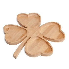Petisqueira em Bambu com Formato de Trevo de 4 Folhas Personalizado