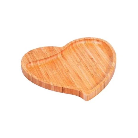 Petisqueira em Bambu Ecológico com Formato de Coração Personalizado