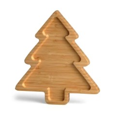 Petisqueira em Formato de Pinheiro em Bambu 24X22X2cm Personalizado