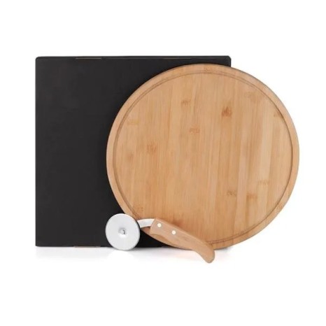 Conjunto para Pizza em Bambu Napoli 35cm 2 Pçs, Personalizado