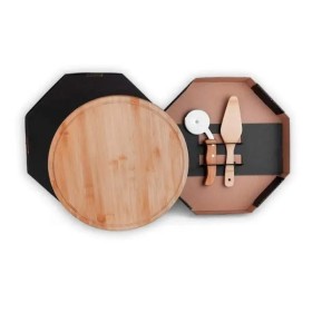 Conjunto para Pizza em Bambu 35 cm 3 Pçs Personalizado