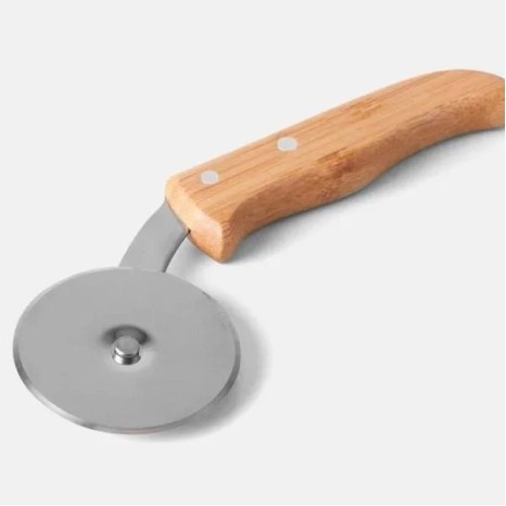 Conjunto para Pizza em Bambu/Madeira/Inox 35 cm 11 Pçs Personalizado