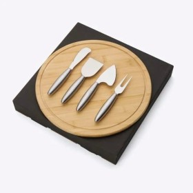 Conjunto para Queijo em Bambu / Inox 5 Pçs Personalizado