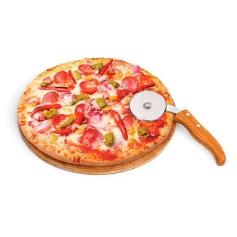 Conjunto para Pizza em Bambu Napoli 30 cm 2 Pçs Personalizado