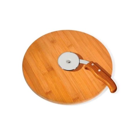 Conjunto para Pizza em Bambu Napoli 30 cm 2 Pçs Personalizado