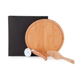 Conjunto para Pizza em Bambu Napoli 30 cm 3 Pçs Personalizado