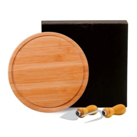 Conjunto para Queijo em Bambu / Inox 3 Pçs Personalizado