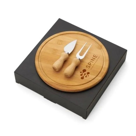 Conjunto para Queijo em Bambu / Inox 3 Pçs Personalizado