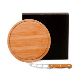 Conjunto para Queijo em Bambu/Madeira/Inox 2 Pçs Personalizado