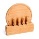 Conjunto para Queijo em Bambu / Madeira / Inox Córdoba 6 Pçs Personalizado