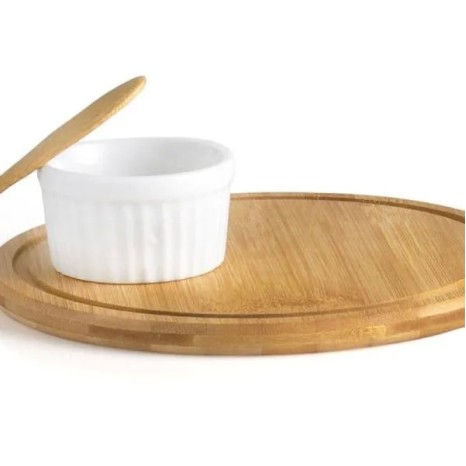 Conjunto para Petiscos em Bambu 3 Pçs Personalizado