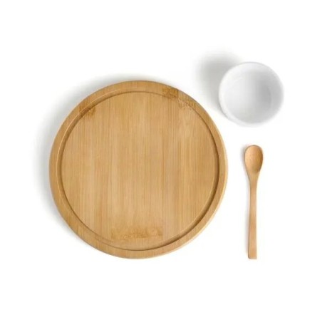 Conjunto para Petiscos em Bambu 3 Pçs Personalizado