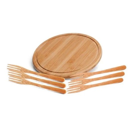 Conjunto para Petiscos em Bambu Córdoba 7 Pçs Personalizado