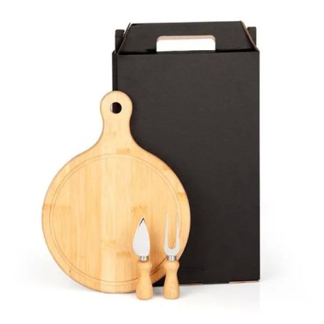 Conjunto Tábua com Garfo e Faca para Queijo 3 Peças Personalizado