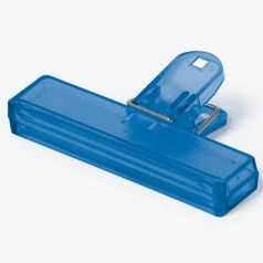 Prendedor de Embalagem em Poliestireno Azul Personalizado