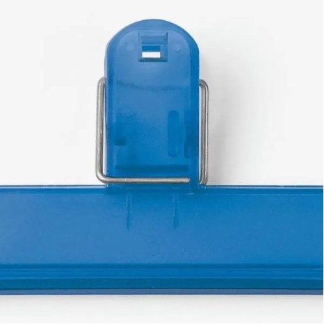 Prendedor de Embalagem em Poliestireno Azul Personalizado