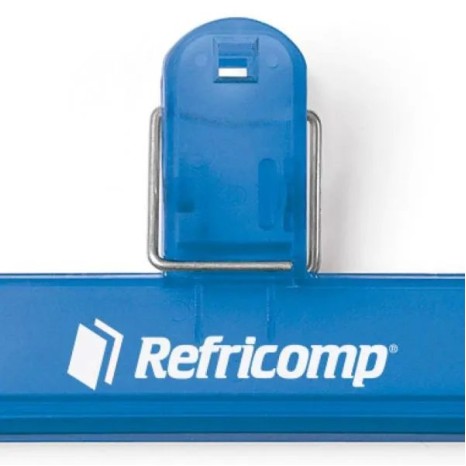 Prendedor de Embalagem em Poliestireno Azul Personalizado