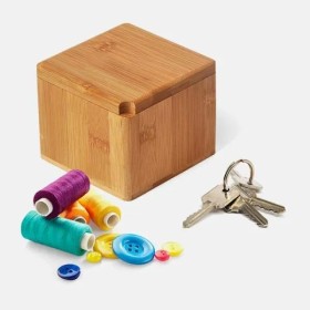 Porta Objetos em Bambu com Tampa Giratória Personalizado