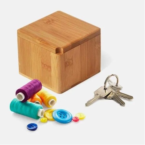 Porta Objetos em Bambu com Tampa Giratória Personalizado