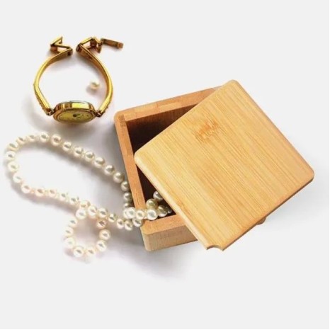 Porta Objetos em Bambu com Tampa Giratória Personalizado