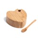 Açucareiro com Formato de Coração e Colher em Bambu Personalizado