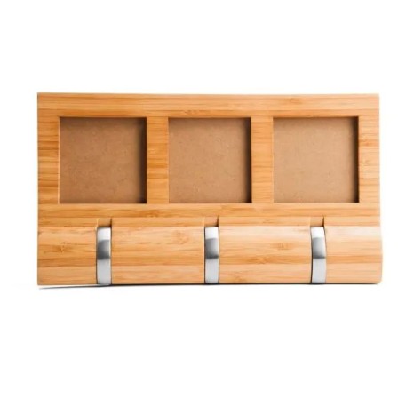 Porta-Retratos com Cabideiros Triplo em Bambu Genebra Personalizado