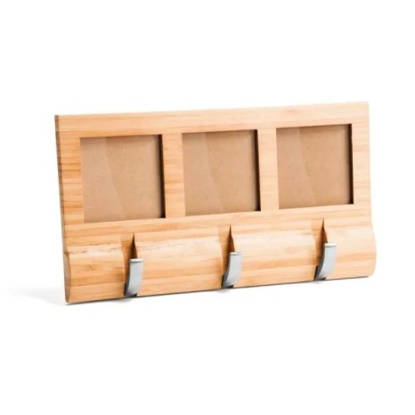 Porta-Retratos com Cabideiros Triplo em Bambu Genebra Personalizado