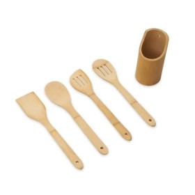 Conjunto de Utensílios em Bambu 5 Pçs Personalizado