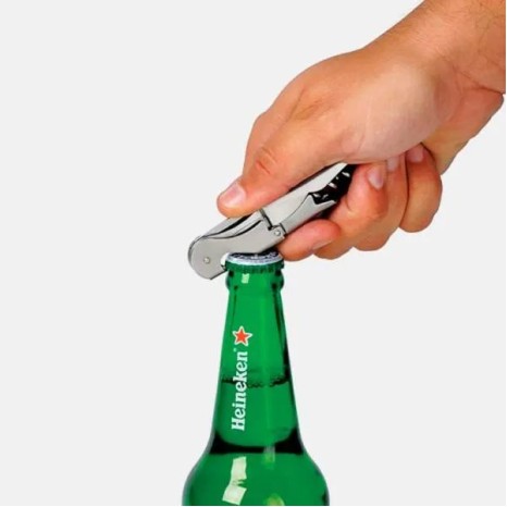 Abridor Saca-Rolhas em Metal Vêneto 2 Estágios Personalizado