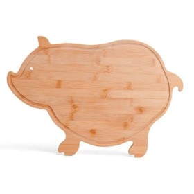Tábua em Bambu com Formato de Porco Personalizado