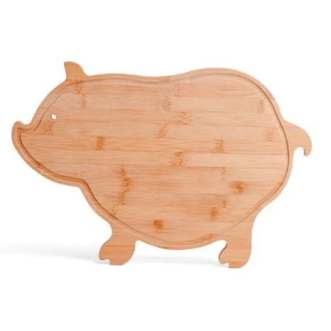 Tábua em Bambu com Formato de Porco Personalizado